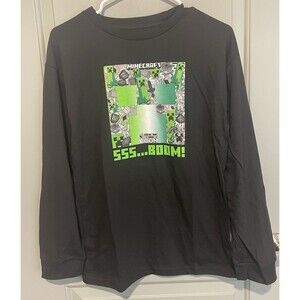 Minecraft boys long sleeve black T-shirt XXL size 18 NWOT